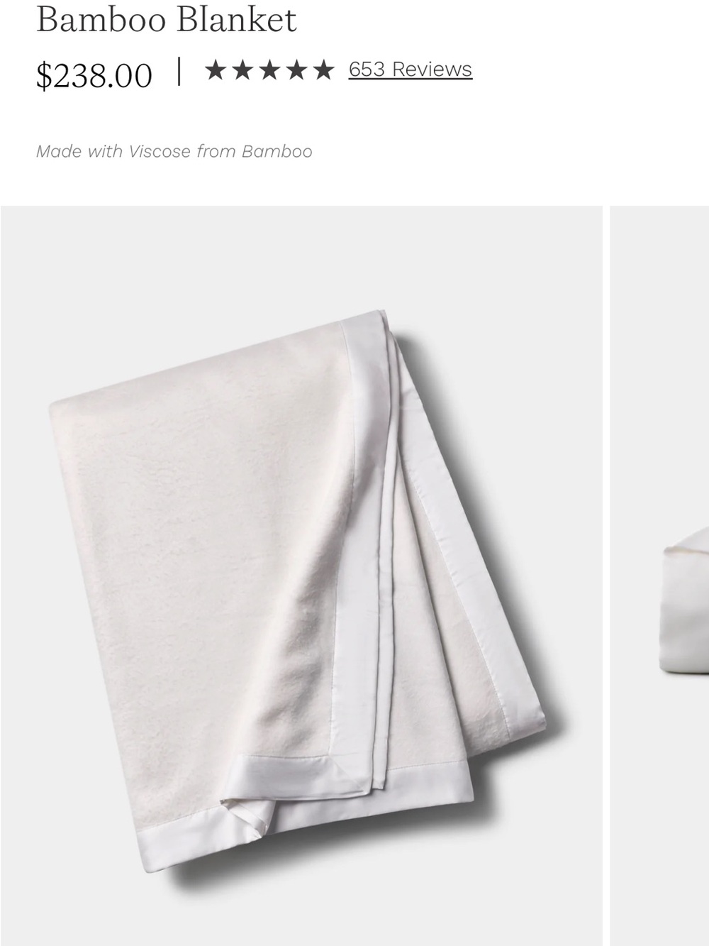 Luxury Bamboo Viscose Blanket - White